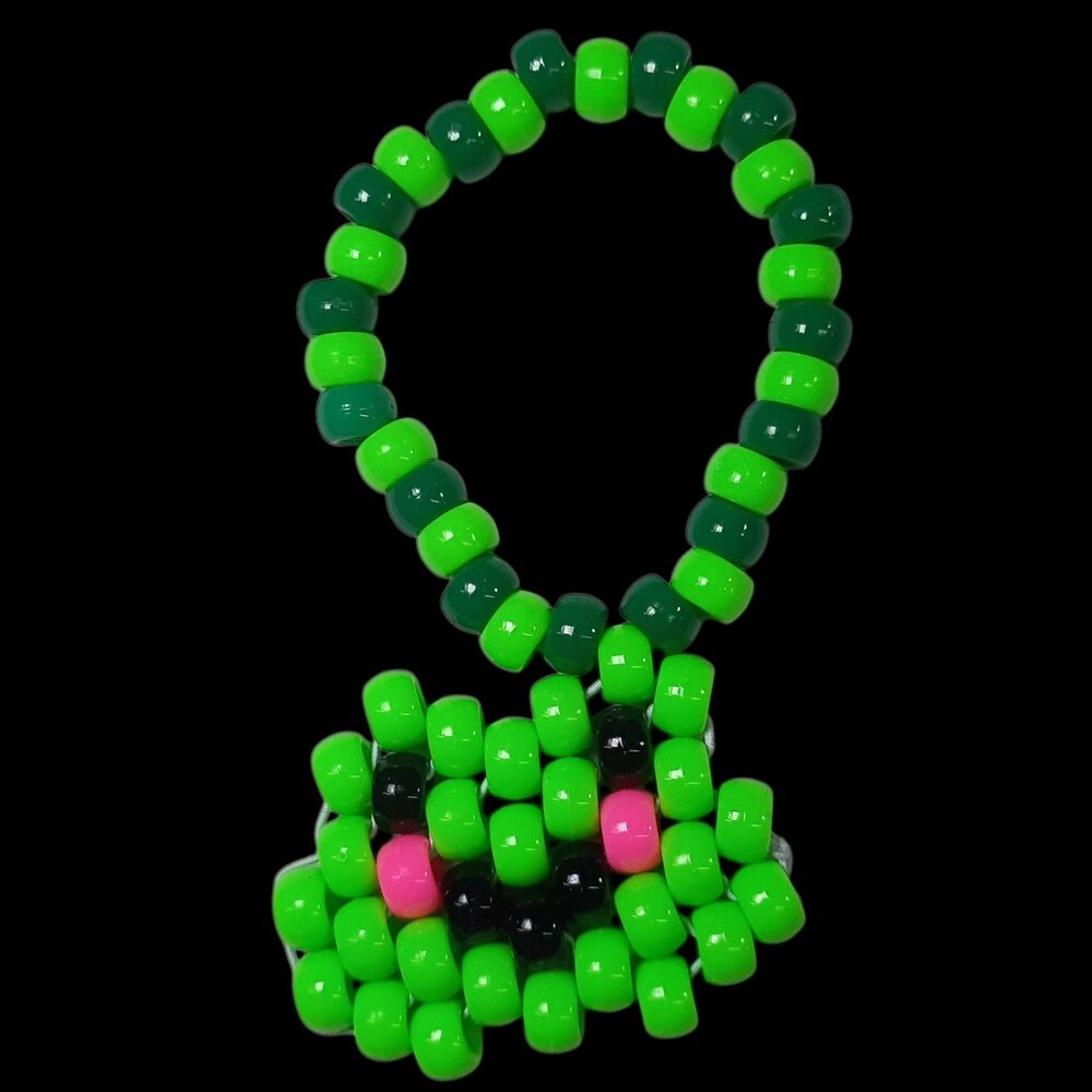Cyber Frog Bracelet - Single Frog Charm - Kandi Bracelet - EDM Rave Festival Jew